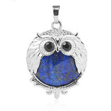 Silver Owl Gemstone Pendant For Making Jewelry #SP1758-28x36MM Size: Aprox 28x38MM -25MM Cabs
