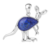 Silver Kangaroo Gemstone Pendant #SP1765 Animal Crsytal For Making Jewelry