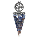 Chips Gemstone Tree of Life Resin Pendulum NO Chain Hexagonal Pyramid Pendant #SP1882AS-F98