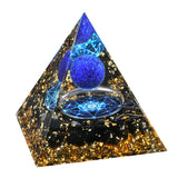 Orgonite Gemstone Pyramid Home & Office Decor Healing Crsytal Sphere Energy Generator for EMF Protection, Meditation & Wealth