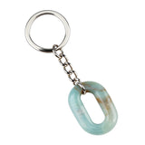 Hollow O-Shape Gemstone Pendant 25×40mm Keychain