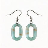 Hand Made Craved Hollow O-Shape Gemstone Pendant 25×40mm Drop Earring for Women girl