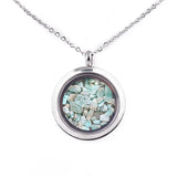 Round Gawu Box Pendant Necklace  Chip Stone Stainless Steel Floating Locket Crystal Specimen Keepe Custom for Keepsakes & Healing Stones（副本）