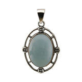 Silver Oval Gemstone Pendant for DIY Making Jewelry #SP1502S