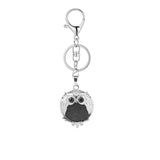Silver Owl Gemstone Pendant  Bird Animal Keychain KC1758S Lobster Clasp Keyc Chain