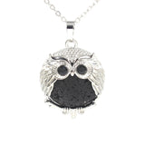 Silver Owl Gemstone Necklace SN1758S Bird Animal Pendant with 45CM 0 Chain