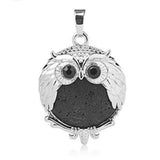 Silver Owl Gemstone Pendant For Making Jewelry #SP1758-28x36MM Size: Aprox 28x38MM -25MM Cabs
