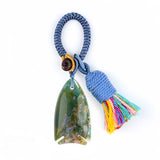 Handmade Gemstone Fish Keychain with Colorful Tassel #KC2016S-A10 Charm for Abundance, Protection & Everyday Luck | Perfect Gift for Her