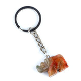 Gemstone Rhinoceros Keychain - Wildlife Animal Bag Charm