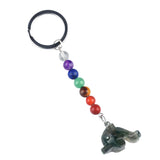 1.0Inch DolphinPendant Keychain 7 Chakra Beads Chain #KC2310S-A4