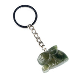1.0Inch Handmade Craved  Gemstone Rabbit Animal Pendant Keychain #KC2320S-A1