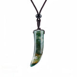 Gemstone Horn Pendant Necklace – Handcrafted Healing Crystal Jewelry for Men & Women #SN2017