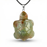 Natural Gemstone Pendant Necklace - 45cm Black Cord