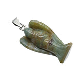 Handmade Craved 1.0Inch Gemstone Angel Pendant For Making Jewelry #SP1531