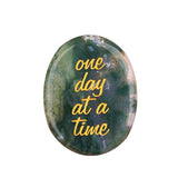 Worry Healing Palm Stones for Meditation Prayer Home Decor ( one day at a time)  35x45MM #SP1904G-W11