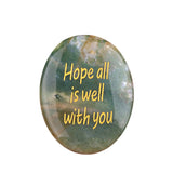 Worry Healing Palm Stones for Meditation Prayer Home Decor ( Hope all is well with you)  35x45MM #SP1904G-W12