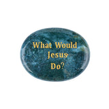 Worry Healing Palm Stones for Meditation Prayer Home Decor with (WhatWould Jesus Do? )35x45MM #SP1904G-W14