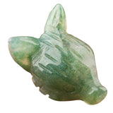 1.0 Inch Hand Carved Fox Head Gemstone Figurine Ornament for Home Office Desk Decor #SP1962