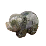 1" Gemstone Pig Figurine - Natural Stone Office Decor