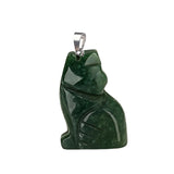 1.0Inch Hand Carved  Gemstone Wolf Animal Pendant for Making Jewelry #SP2314S-25MM