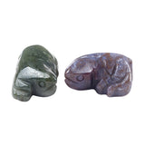 1.0 Inch Hand Carved Gemstone Lizard Figurine Animal Ornament for Home Office Desk Decor #SP2321