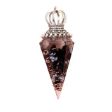 Silver Crown Resin Crystal Pentacle Orgone Pendulum Pendant Dowsing Charm for Wicca & Spiritual Jewelry