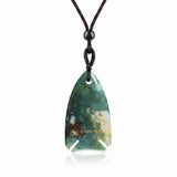 Gemstone Fish Pendant Necklace Adjustable Rope #SN2016-BK22 Handcrafted Gemstone Charm 22x40mm Cord Spiritual Gift for Women Men
