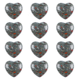 Crystal Puffy Heart Stones 20mm Geometric Pocket Stones for Meditation Chakra Balancing 12PCS In Velvet Bag