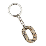 Hollow O-Shape Gemstone Pendant 25×40mm Keychain