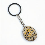 Oval Gemstone Disc Keychain– Carved with Custom Words & Symbol -The Shaman's Eye