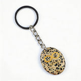 Oval Gemstone Disc Keychain– Carved with Custom Words & Symbol -Infinity Symbol