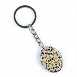 Oval Gemstone Disc Keychain– Carved with Custom Words & Symbol -I want it I got it