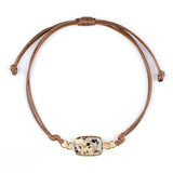 Natural Stone Adjustable Bracelet for Women Men Handmade Woven Bohemian Style Crystal Bangle #SB3126
