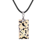 13X25MM Rectangle Gemstone Pendant Necklace - Healing Crystal Charm for Men & Women