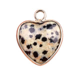 15mm Heart Gemstone Pendant Charms for Diy Making Jewelry Wrapped Gold / Silver