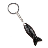 Hand Craved Gemstone Fish Keychain 15X40MM Animal Pendant Keyring