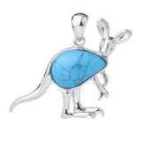 Silver Kangaroo Gemstone Pendant #SP1765 Animal Crsytal For Making Jewelry