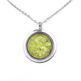 Round Gawu Box Pendant Necklace  Chip Stone Stainless Steel Floating Locket Crystal Specimen Keepe Custom for Keepsakes & Healing Stones（副本）