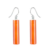 Gemstone Cylinder Dangle Earrings – 8x30mm Polished Crystal Drop Earrings for Women & Girls – Healing Stone Jewelry Gift