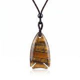 Gemstone Fish Pendant Necklace Adjustable Rope #SN2016-BK22 Handcrafted Gemstone Charm 22x40mm Cord Spiritual Gift for Women Men