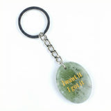 Oval Gemstone Disc Keychain– Carved with Custom Words & Symbol -I want it I got it