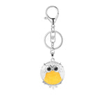 Silver Owl Gemstone Pendant  Bird Animal Keychain KC1758S Lobster Clasp Keyc Chain