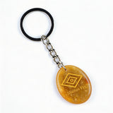 Oval Gemstone Disc Keychain– Carved with Custom Words & Symbol -The Shaman's Eye