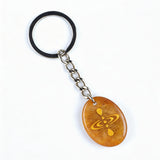 Oval Gemstone Disc Keychain– Carved with Custom Words & Symbol -Mindfulness Meditation