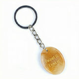 Oval Gemstone Disc Keychain– Carved with Custom Words & Symbol -I want it I got it