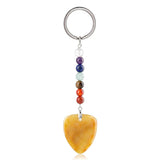 Gemstone Guitar Pick Keychain 7 Charka Chain KC2030