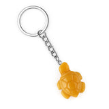 Gemstone Tortoise Keychain - Natural Stone Animal Charm