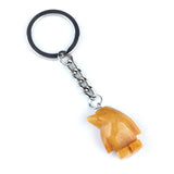 1.0 Inch Hand-Carved Gemstone Penguin Pendant Keychain#KC2313S-A1