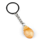 1.0Inch Hand Carved Beetle Gemstone Pendant Animal Keychain #KC2315S-A1