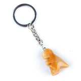 1.0Inch Handmade Craved  Gemstone Dinosaur Animal Pendant Keychain #KC2318S-A1